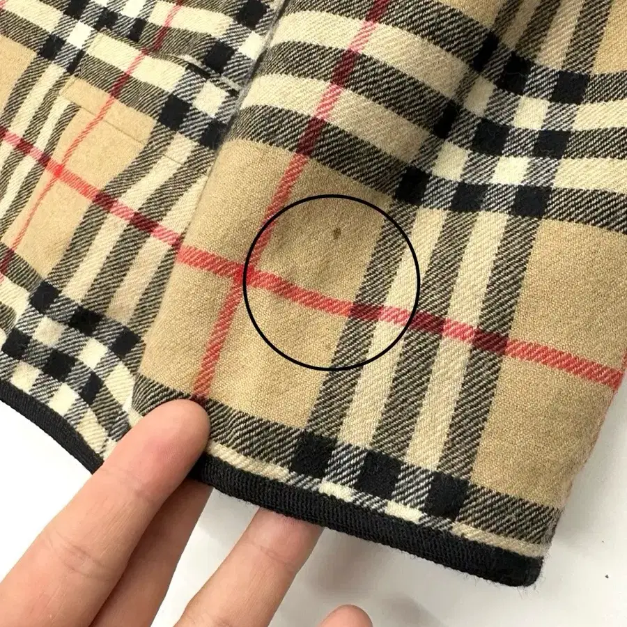 Burberry 버버리 노바체크 논카라 울 자켓