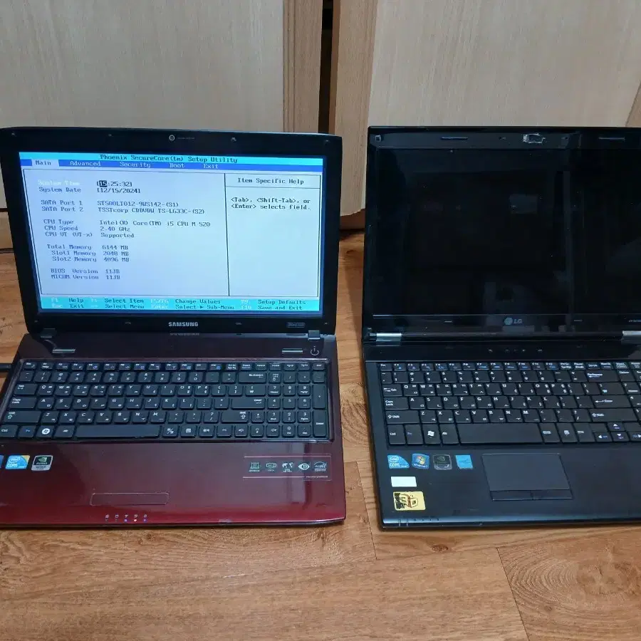 부품용 노트북 2대, 삼성 nt-r580, 엘지 r590