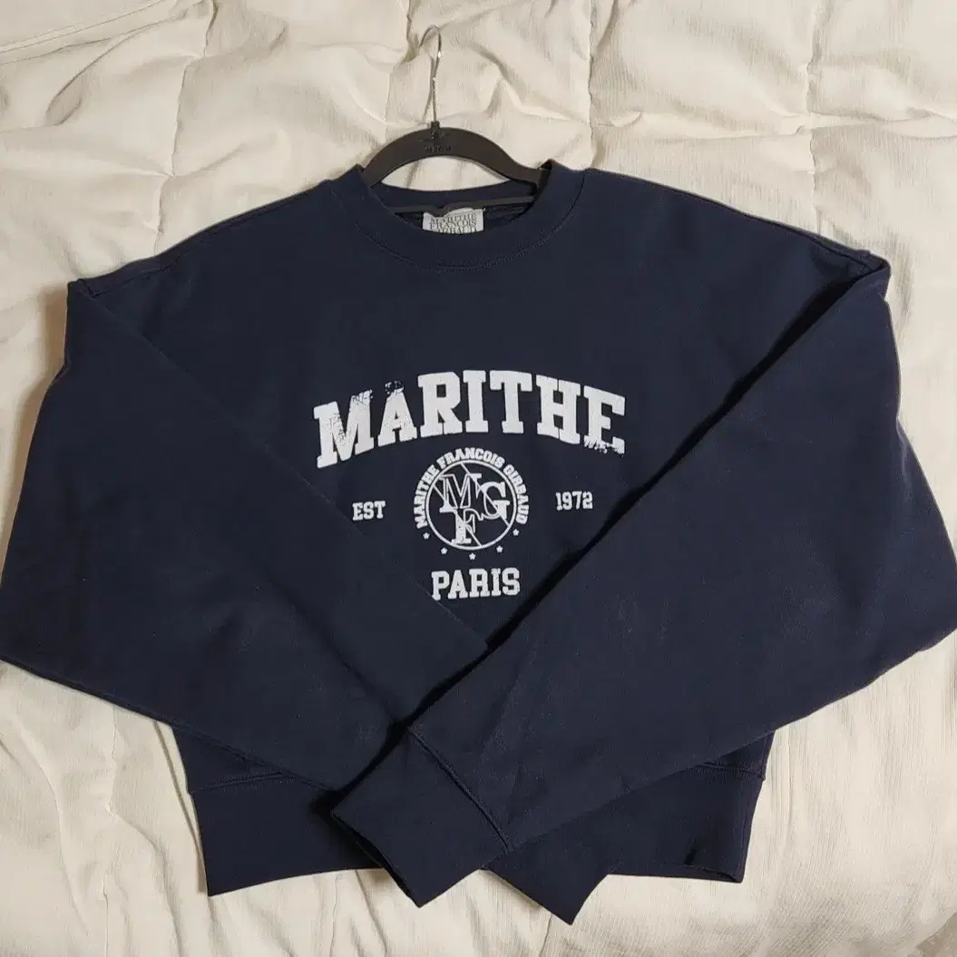 마리떼 맨투맨 VINTAGE COLLEGE LOGO NAVY