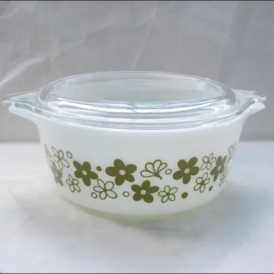 빈티지 pyrex 파이렉스 캐서롤 (약 높이 6cm, 지름 19cm)