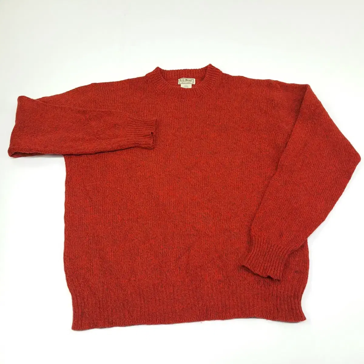 (CS407)XL 엘엘빈 70-80s 레드멜란지 USA니트 스웨터knit