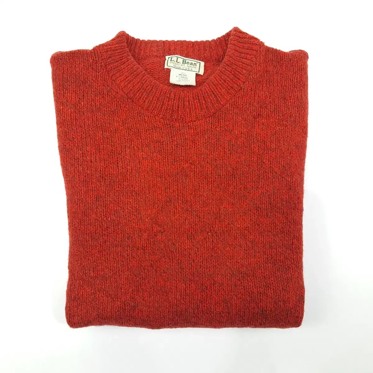 (CS407)XL 엘엘빈 70-80s 레드멜란지 USA니트 스웨터knit