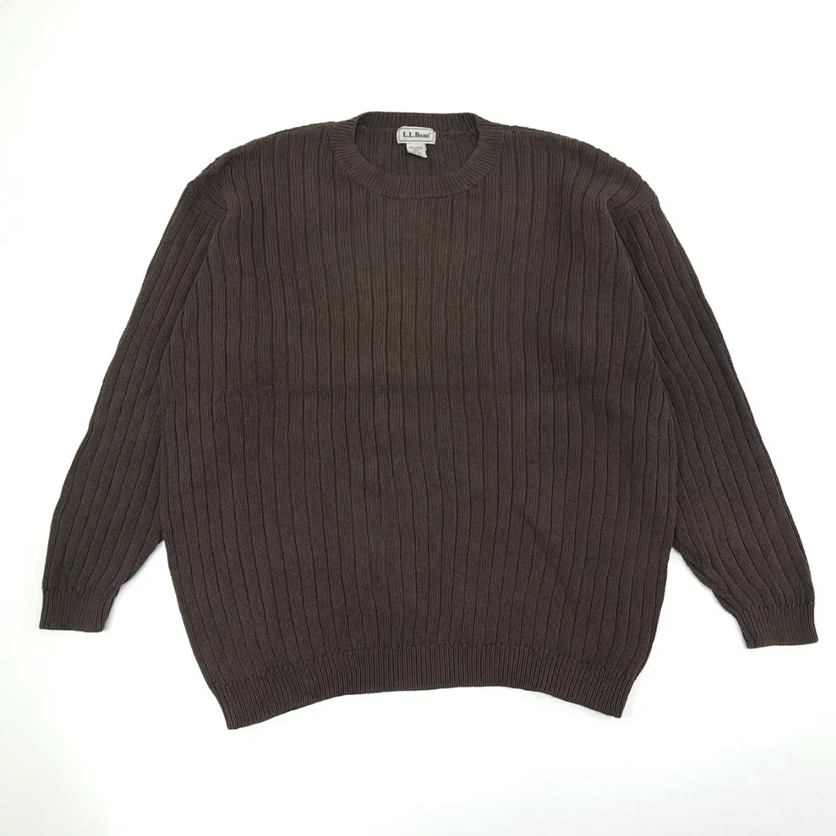 (CS408)2XL 엘엘빈 다크브라운 리브드 니트 스웨터knit