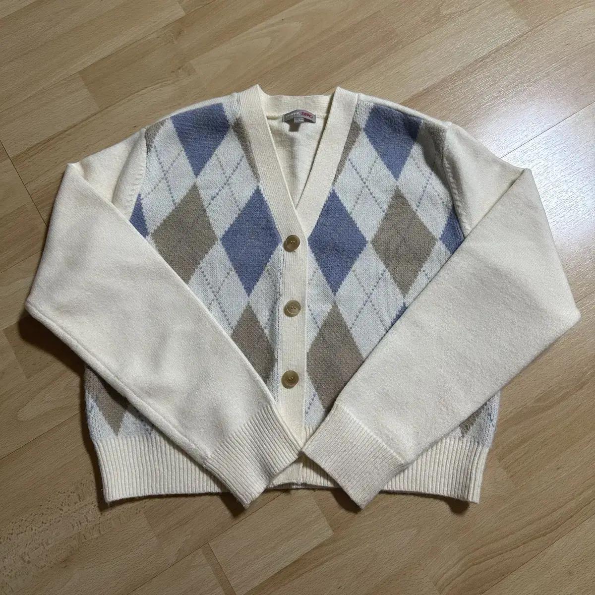 Spao Argyle cardigan size S