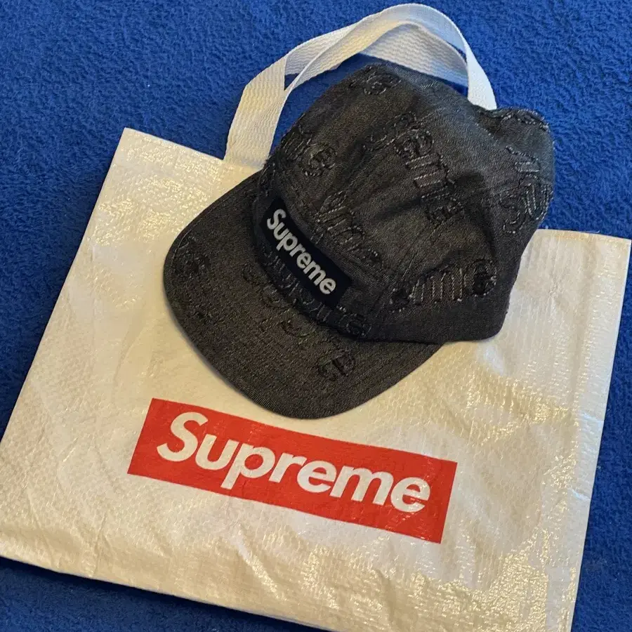 Supreme Lasered Denim Camp Cap Black - 2