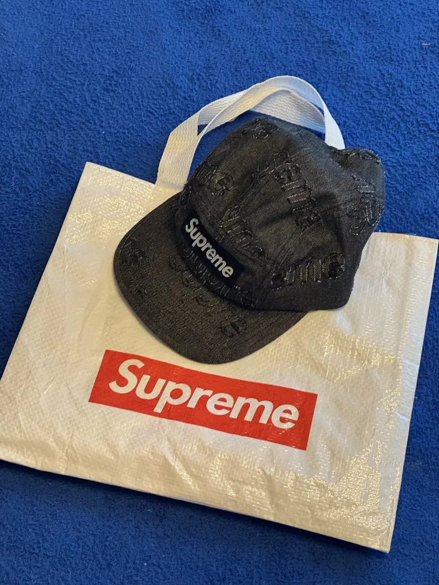 Supreme Lasered Denim Camp Cap Black - 2