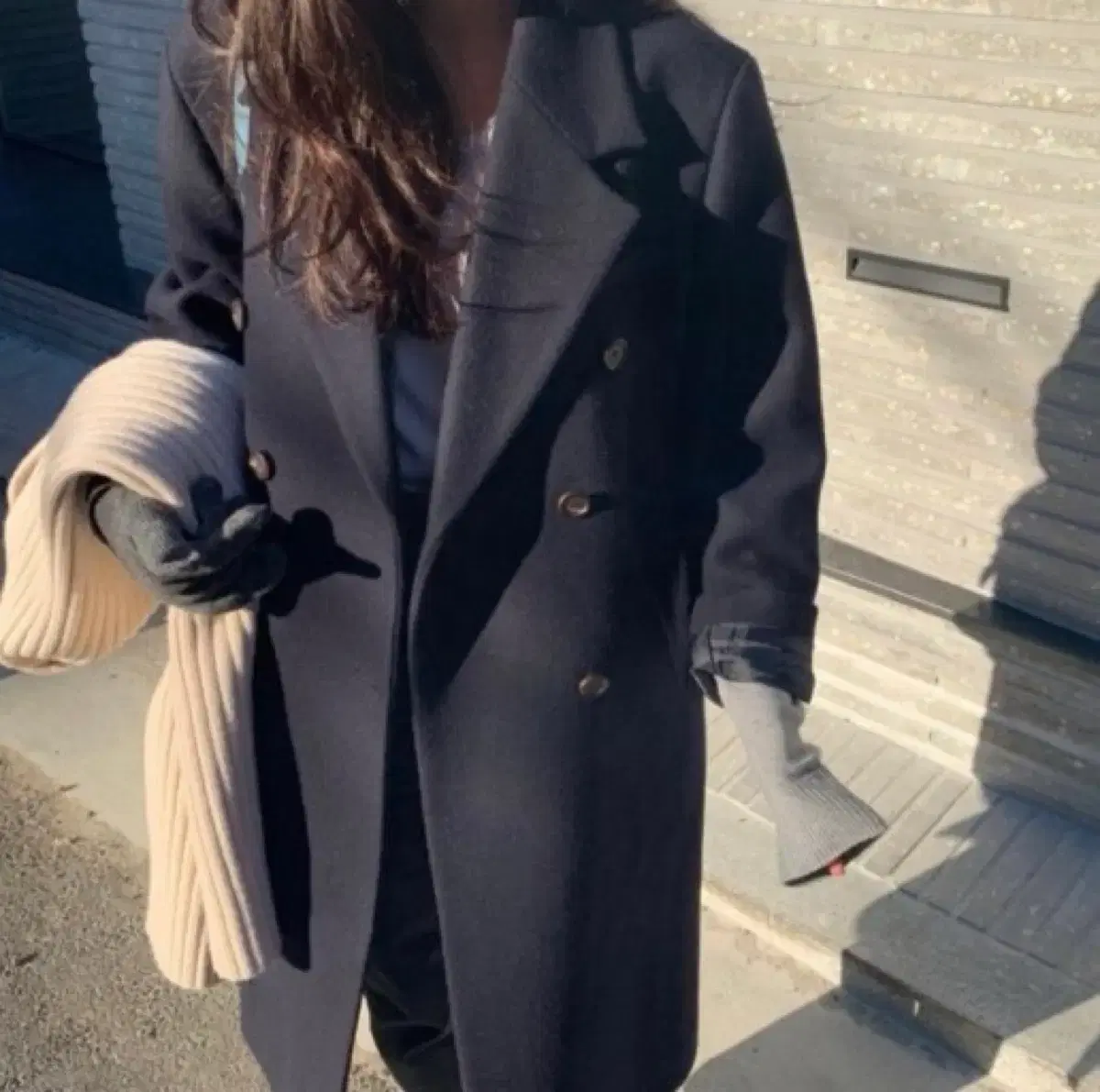 Code U Double Long Coat Navy ConditionGood