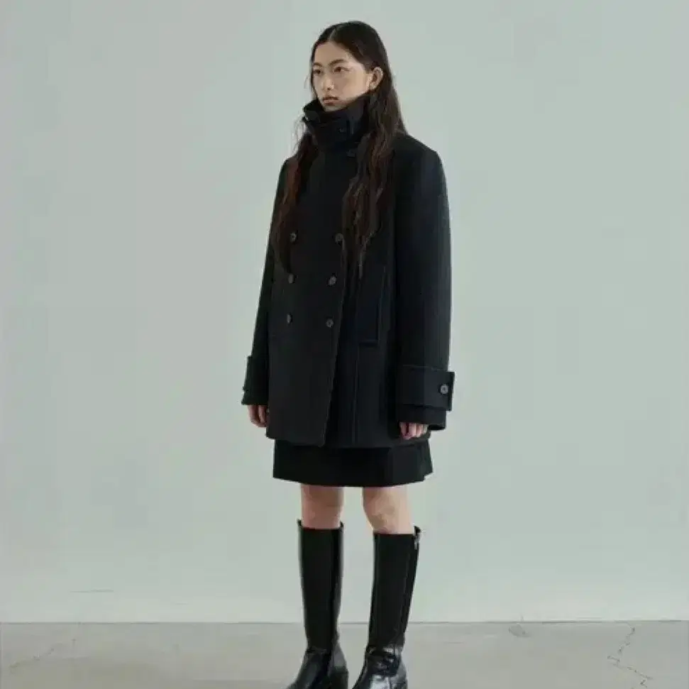 유니폼 브릿지우먼 wool pea coat(charcoal)