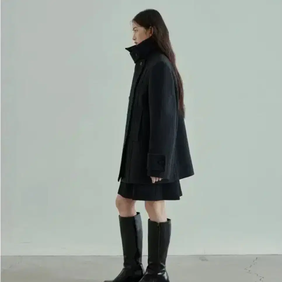 유니폼 브릿지우먼 wool pea coat(charcoal)