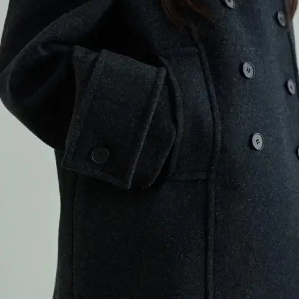 유니폼 브릿지우먼 wool pea coat(charcoal)