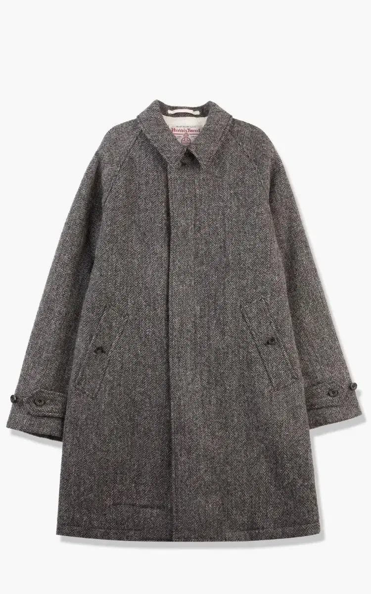 Beams Plus Harvestweed Balmacan Coat S Gray Herringbone