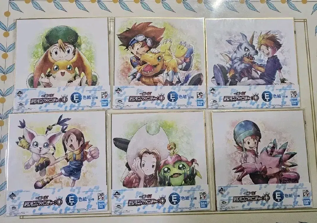 Digimon First Lottery Ichibankuchi Phase E colored paper in bulk (7 pieces)