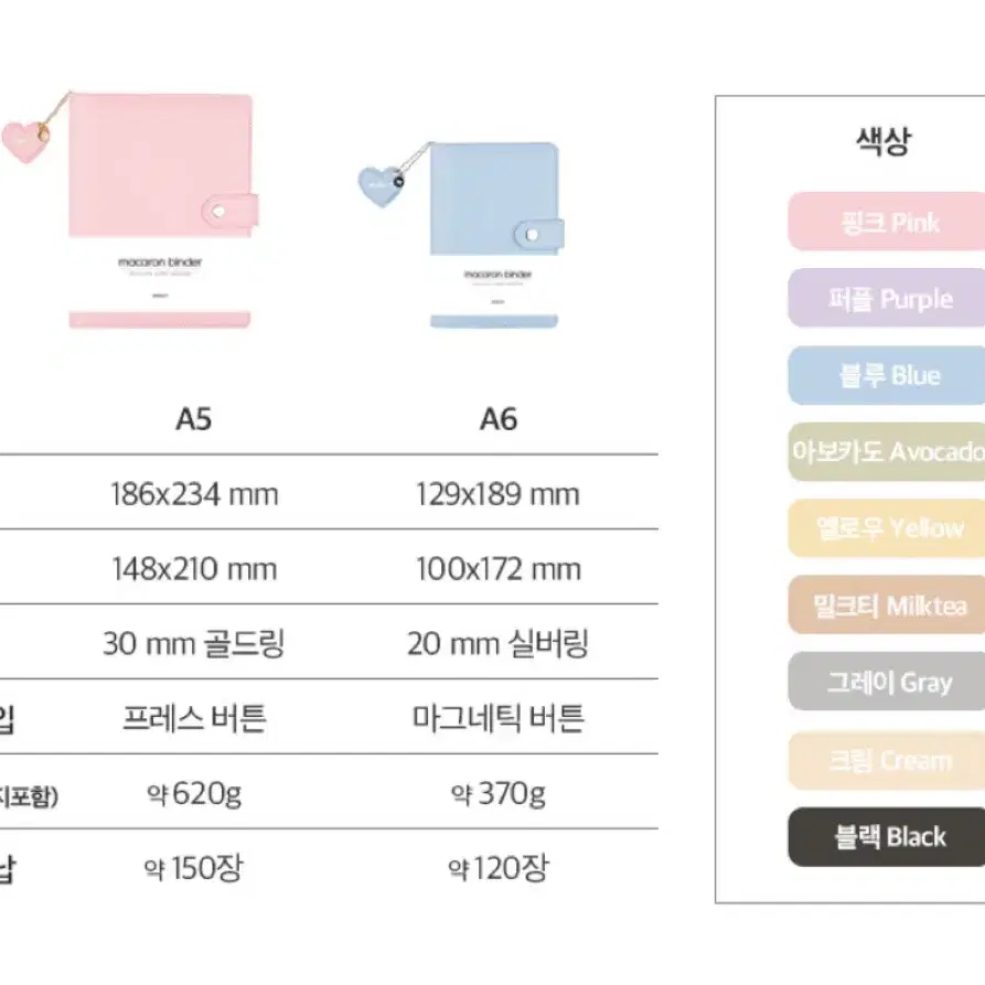 미뉴잇 마카롱 다이어리 바인더 a5 마카롱 바인더