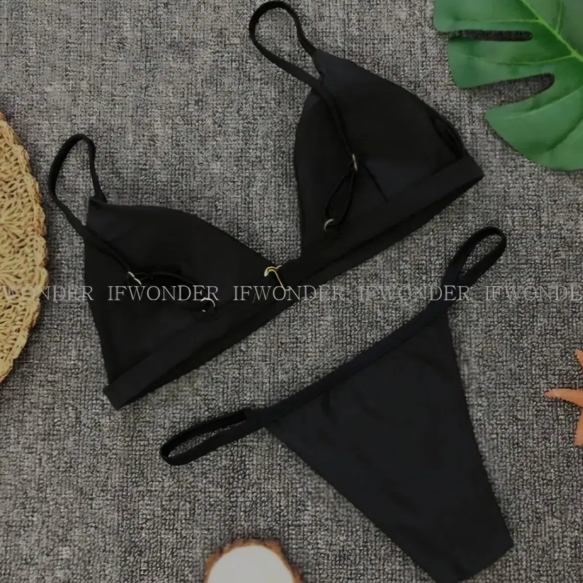 Ifwonder 이프원더 Simple Line Bikini Black F