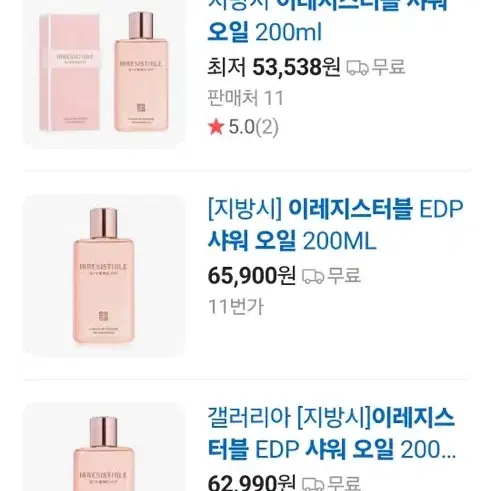 지방시 이레지스터블 오드퍼퓸 샤워오일 200ml 새상품