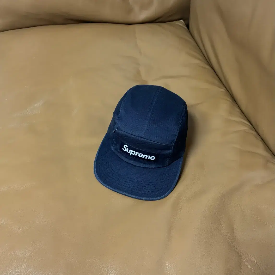 Supreme 슈프림 캠프캡 모자 (Washed Navy)