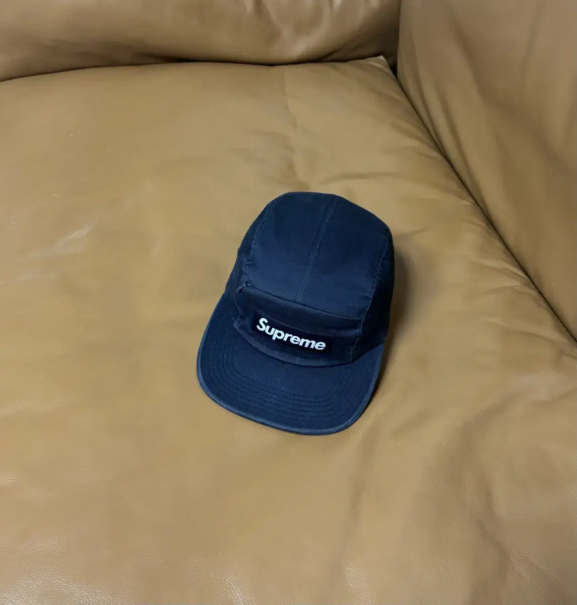 Supreme 슈프림 캠프캡 모자 (Washed Navy)