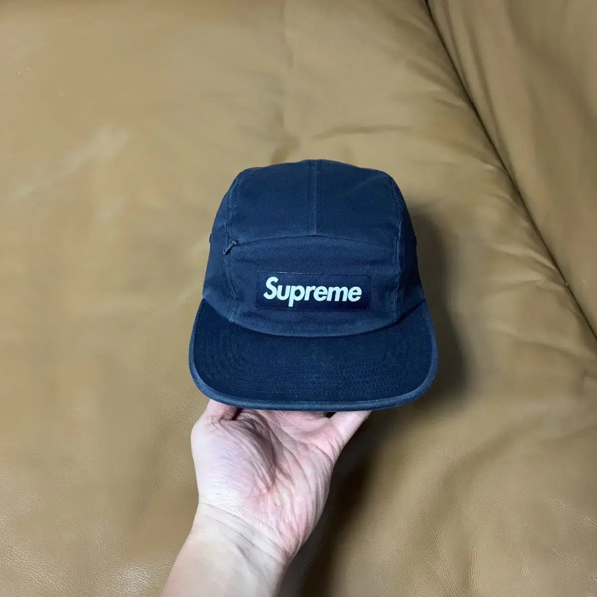 Supreme 슈프림 캠프캡 모자 (Washed Navy)