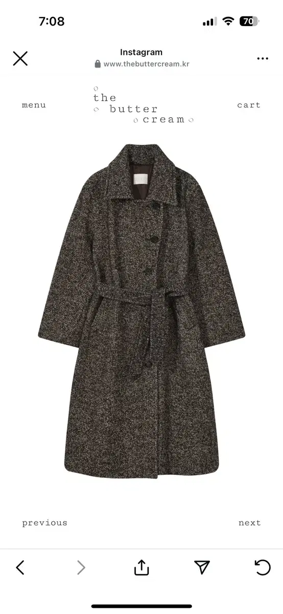 더버터크림 Alpaca homespun tweed coat