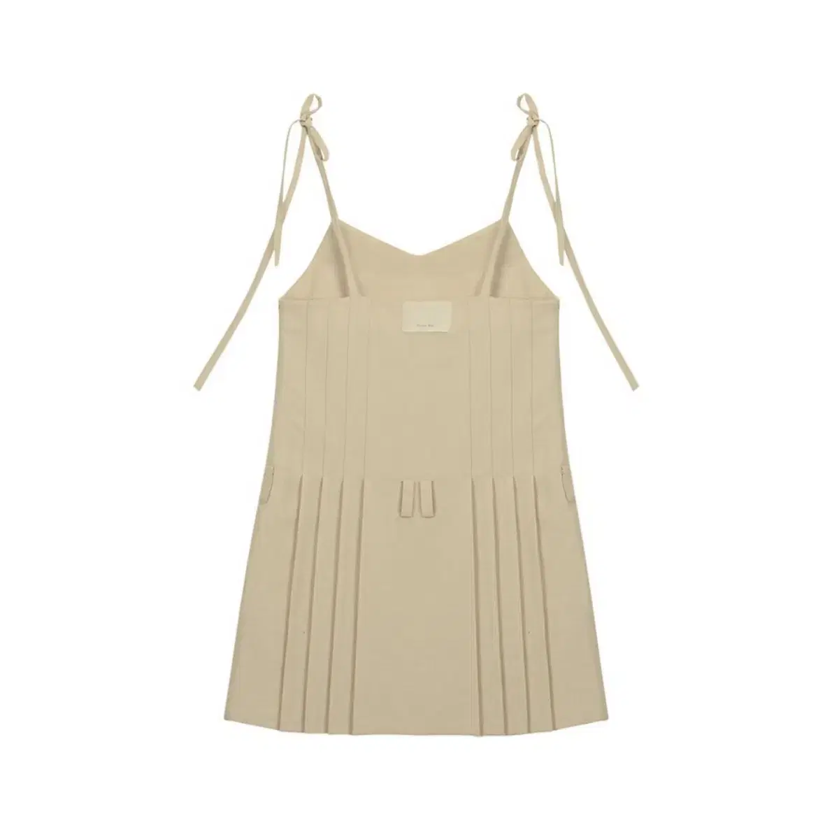 마뗑킴 PLEATS MIX CAMI DRESS IN BEIGE