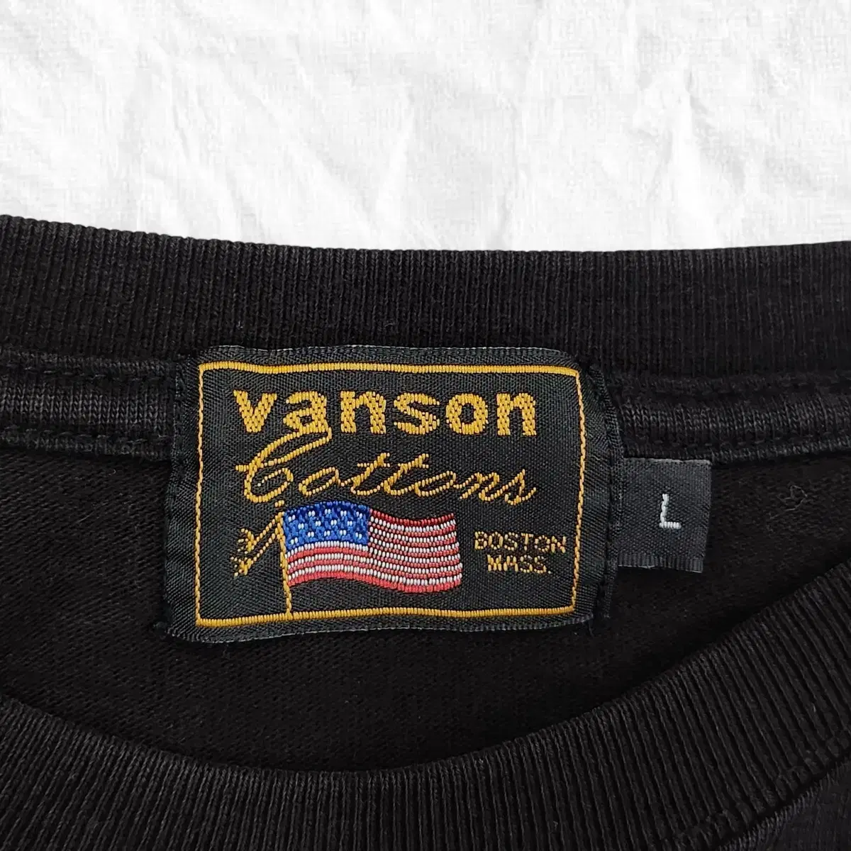 [L] Vanson 반슨 스컬 자수 롱슬리브 블랙