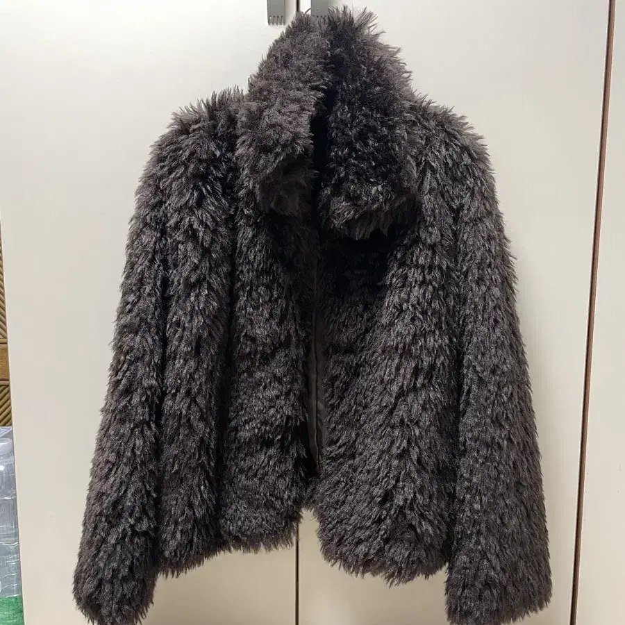 포니테일 퍼 자켓 shaggy faux fur jacket 브라운