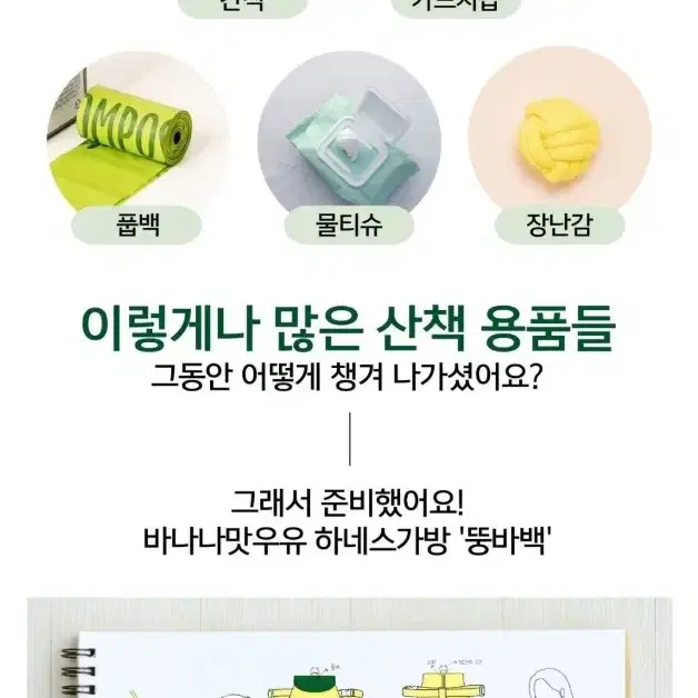 와디즈 바나나맛 우유 뚱바백 크로스세트