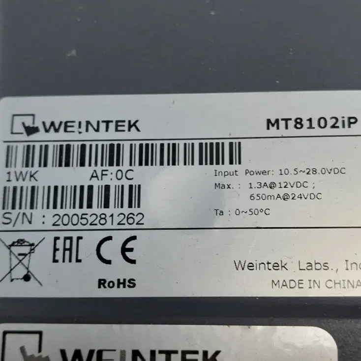 WEINTEK MT8102iP 웨인텍 터치패널, 터치스크린 중고