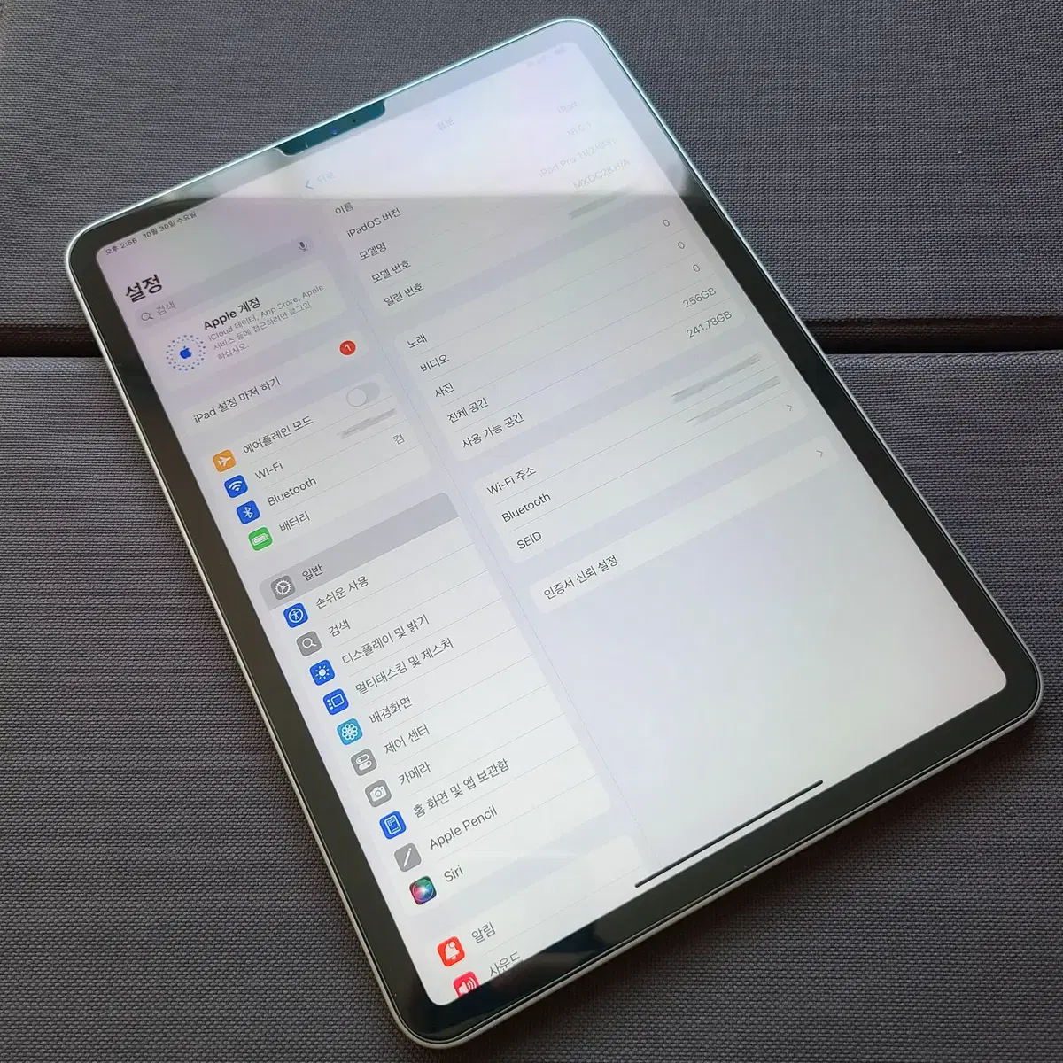 아이패드 프로 11 2세대 256G WIFI+케이스(부산 직거래)