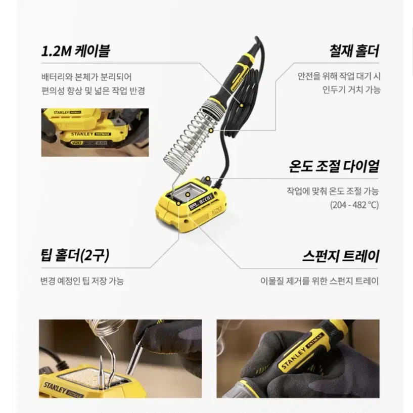 스탠리 공구 팻맥스 20V 충전인두기 SCE040 [몸체/새상품]