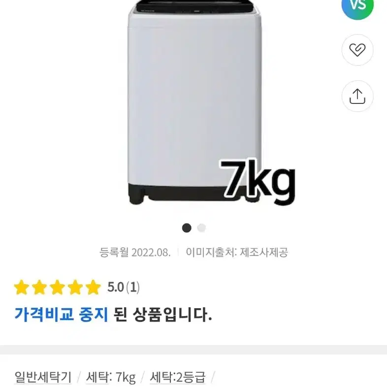 위니아 7kg 통돌이세탁기 BWF07WGS