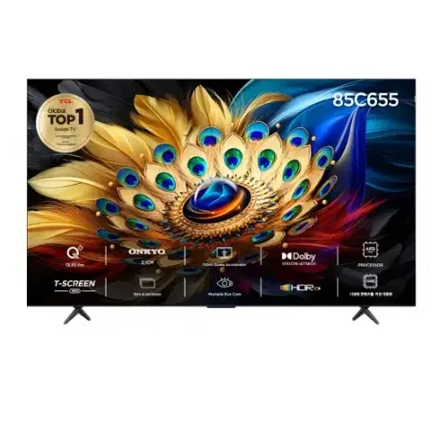 TCL 4K UHD QLED 안드로이드12 TV 85C655 기사방문설치