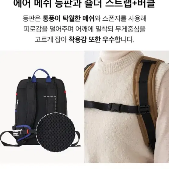 ICANDOR 아이캔더 지게백 L size 비비드카키+ 울리 쿠션 브라운