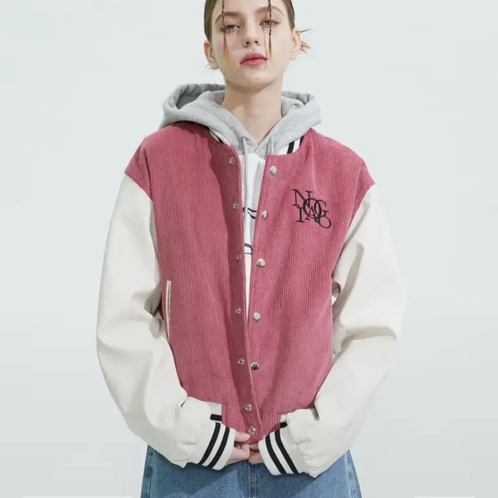 NOIAGO Varsity Jacket (pale pink)