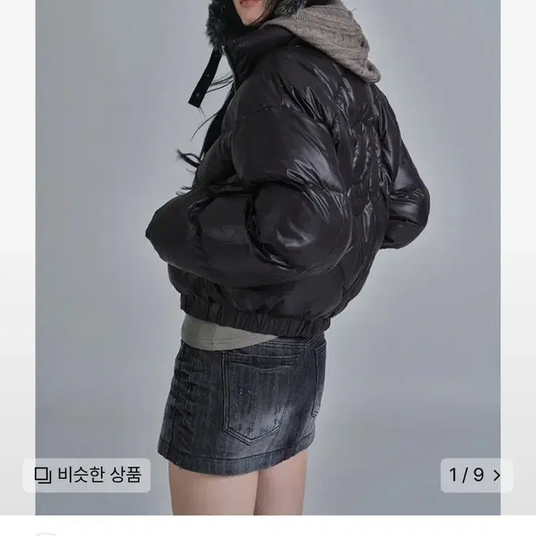 애즈온 ason 블랙 숏패딩 betty puffer jacket