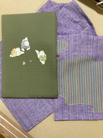 명주 기모노와 오비 장식 천과 오비 장식 천 허리띠 덤 포함