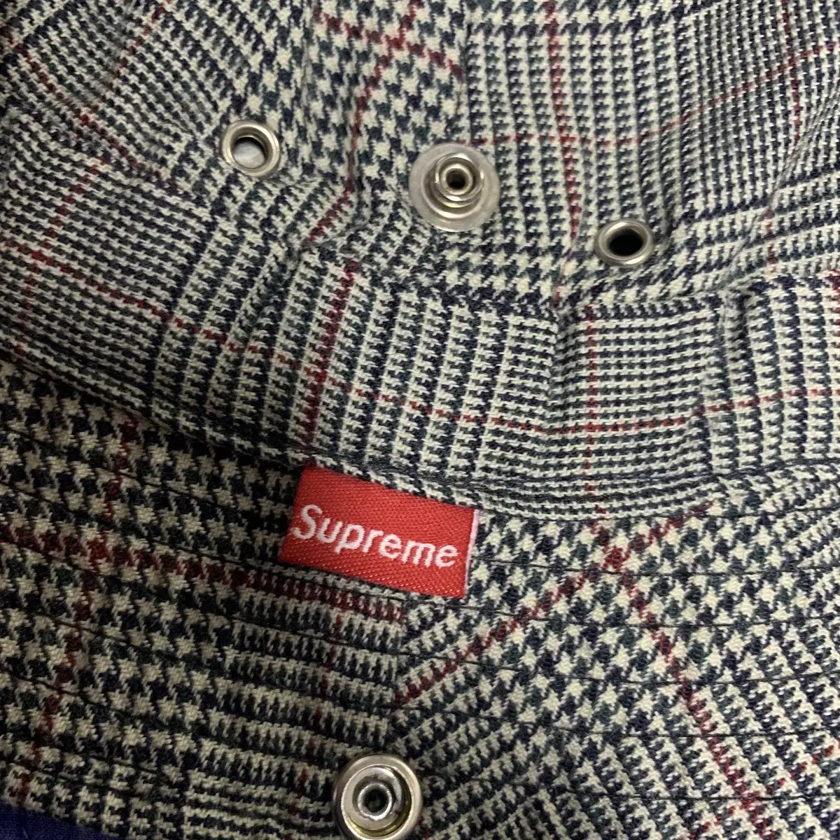 M) Supreme 90's 빈티지 체크 벙거지 버킷햇