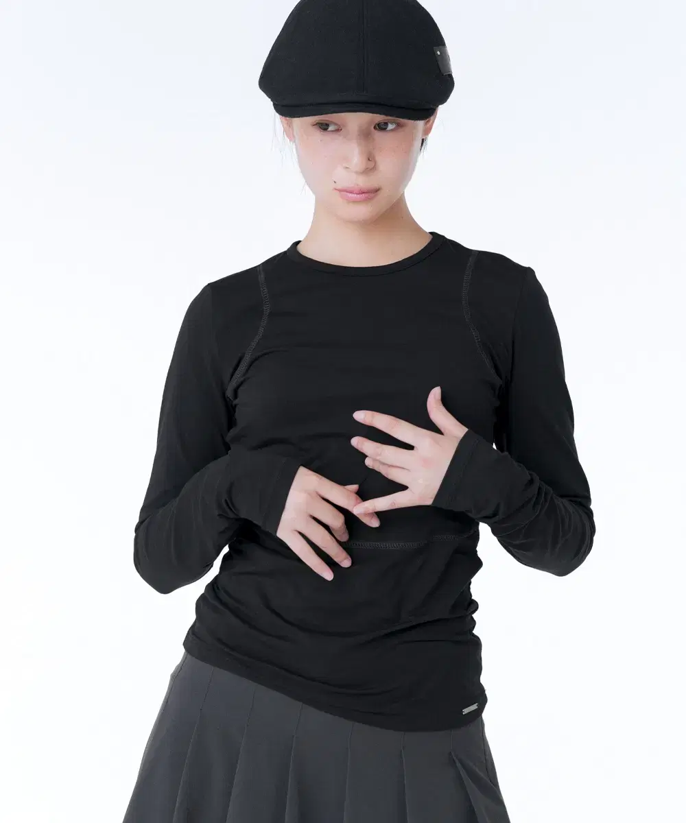 미세키서울 Sheer long sleeves BLACK