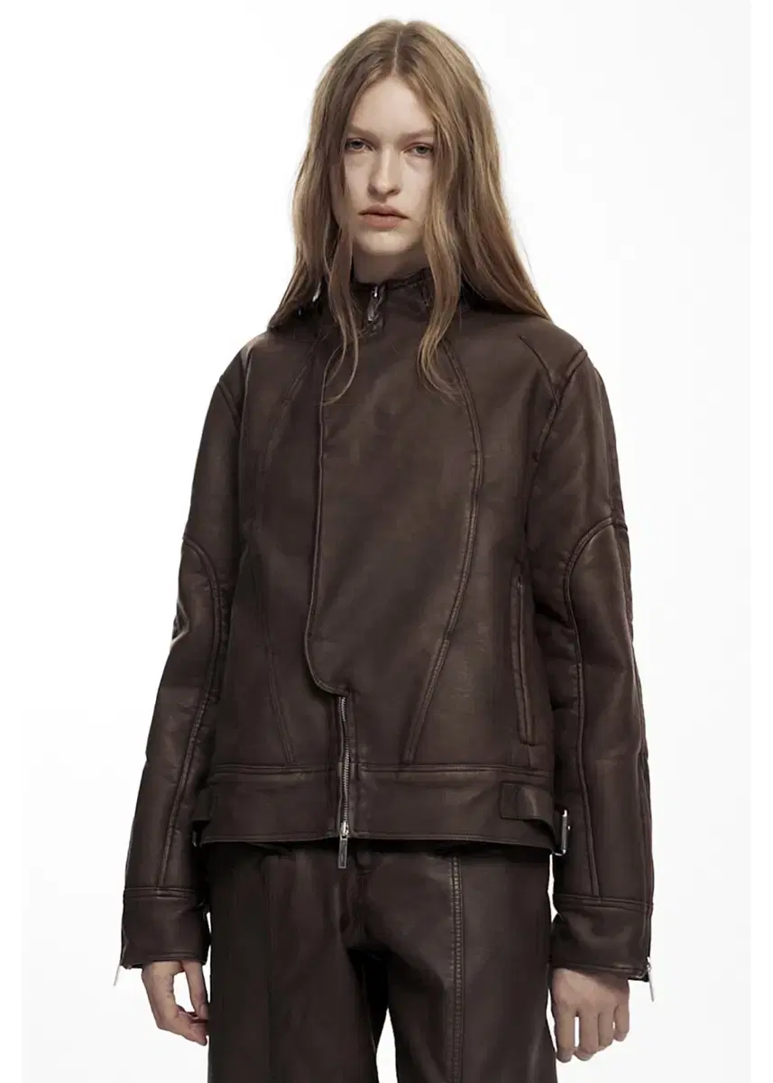 나체 NACHE INDUSTRIAL LEATHER JACKET BROWN