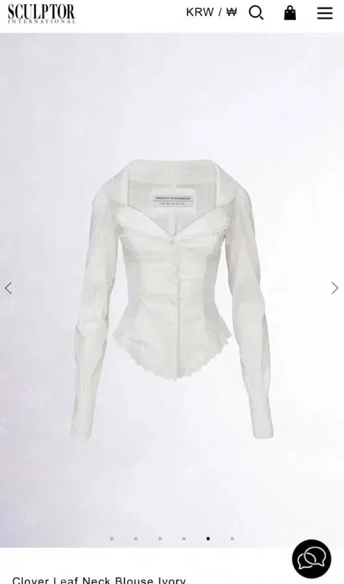 스컬프터 Clover leaf neck blouse ivory