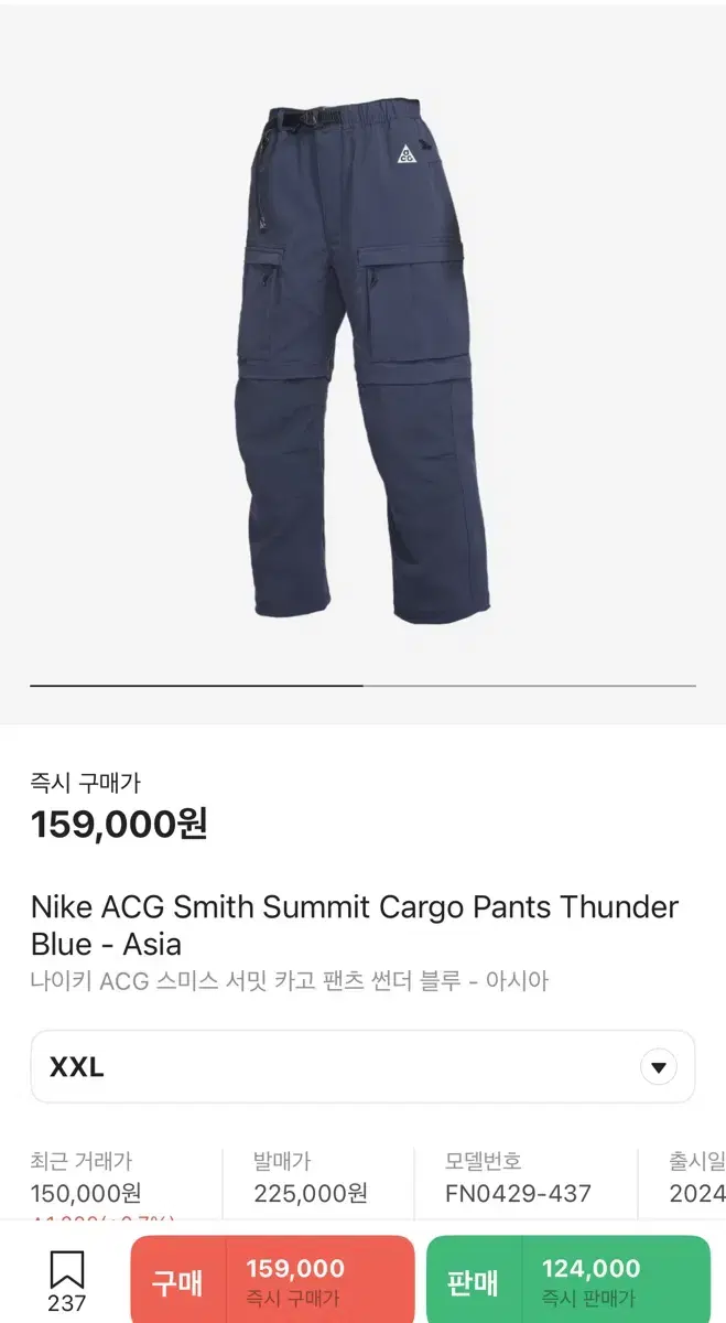 [XXL] 나이키 acg 스미스써밋 썬더블루