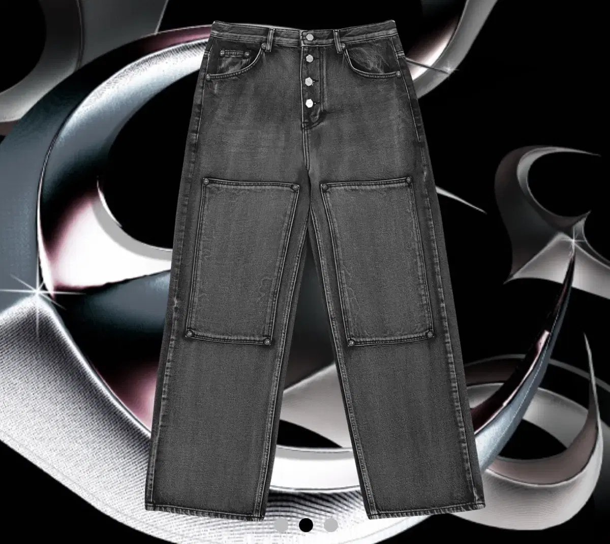 3)Thug club Double Knee Laser Denim pant