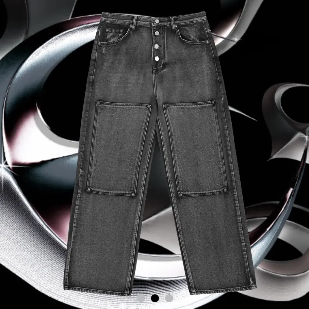 3)Thug club Double Knee Laser Denim pant