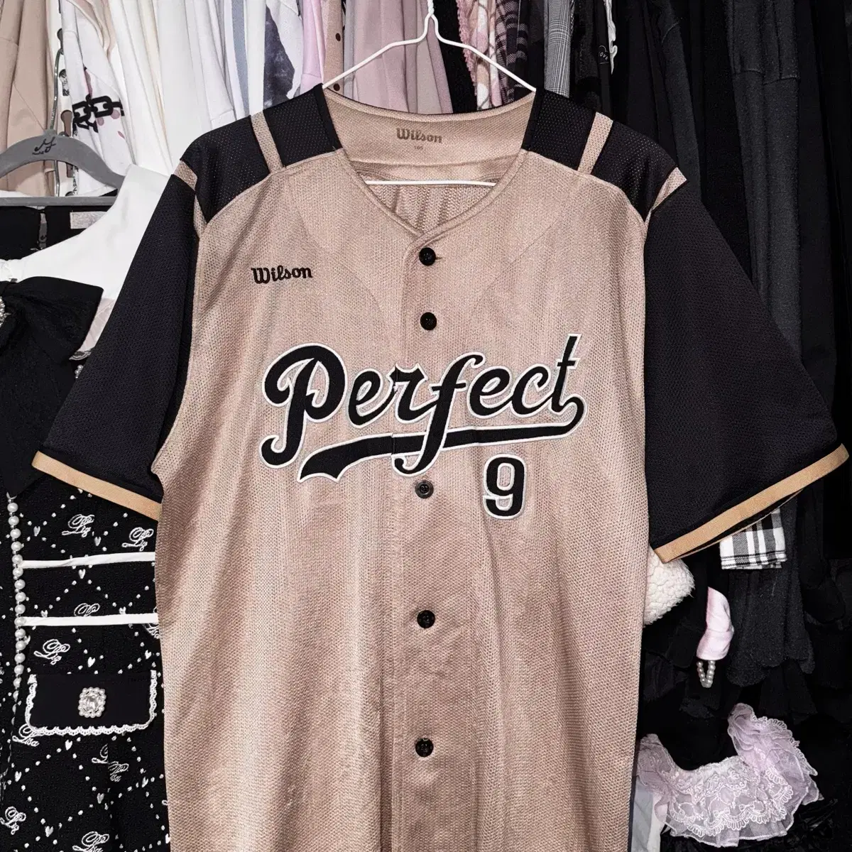 Vintage Sporty Y2k Gyaru Wilson Baseball Baseball Jersey Jersey Short Sleeve Captain