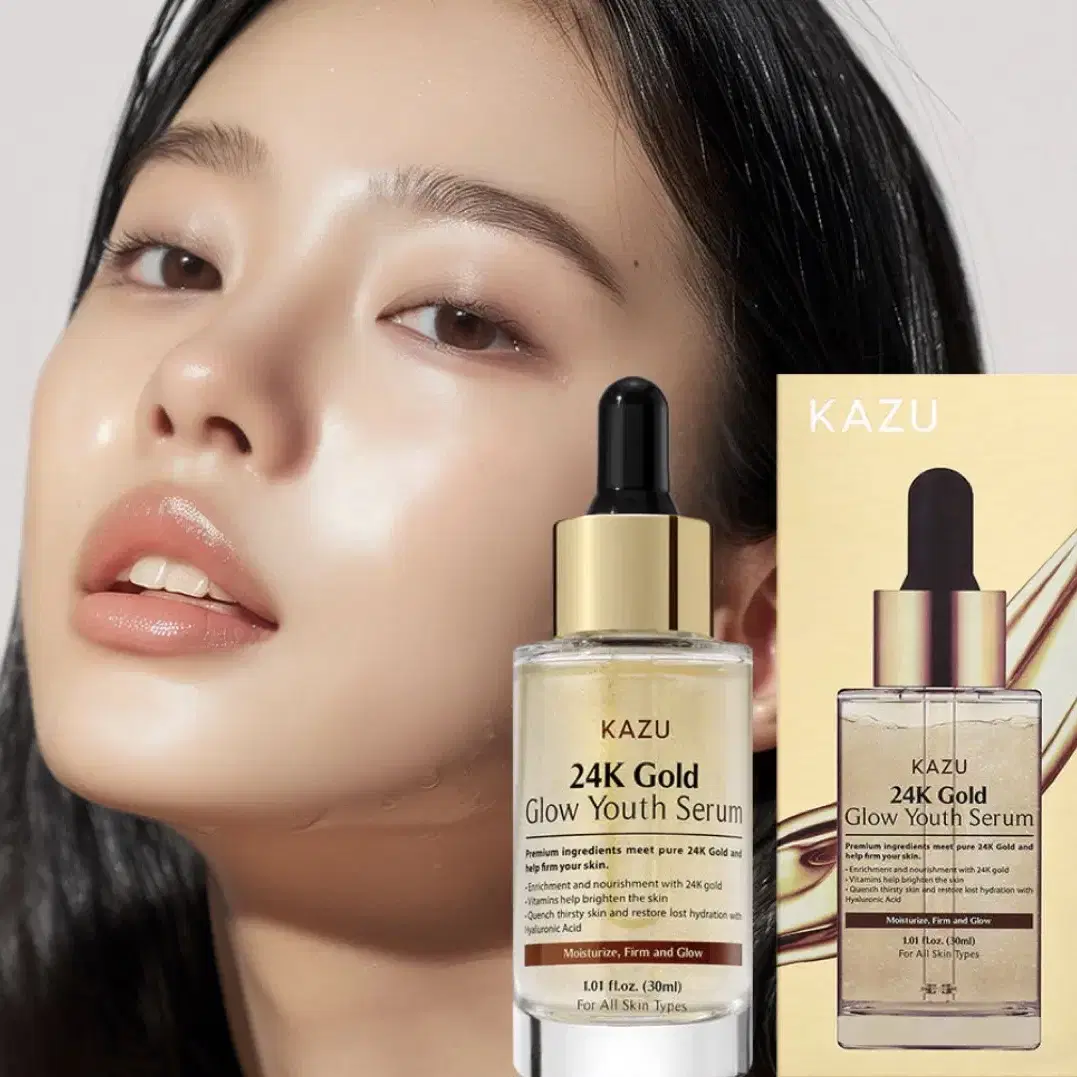 KAZU 24K 골드 글로우 유스 세럼 30ml