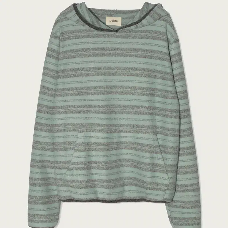 페스토 STRIPE SWEAT HOODED TOP TEA