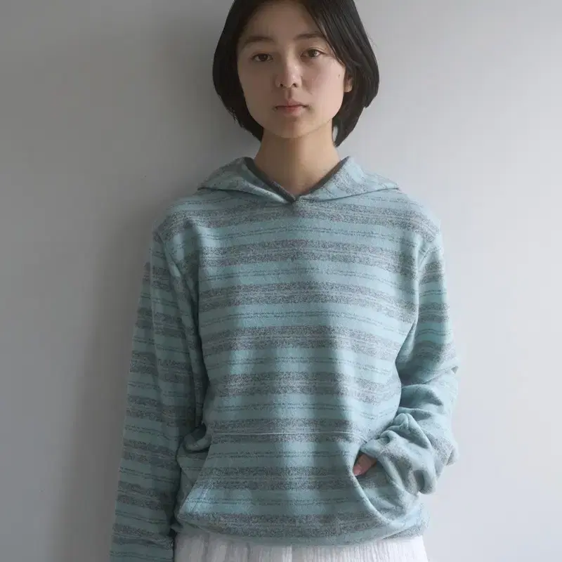 페스토 STRIPE SWEAT HOODED TOP TEA