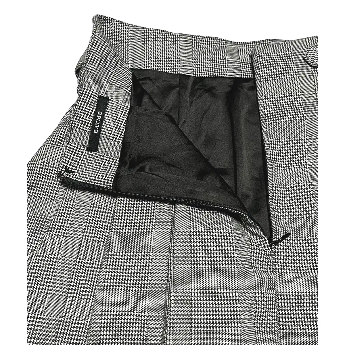 cross buckle check skirt