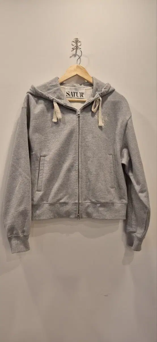 Setter S Gray Hooded Zip-Up T-Shirt