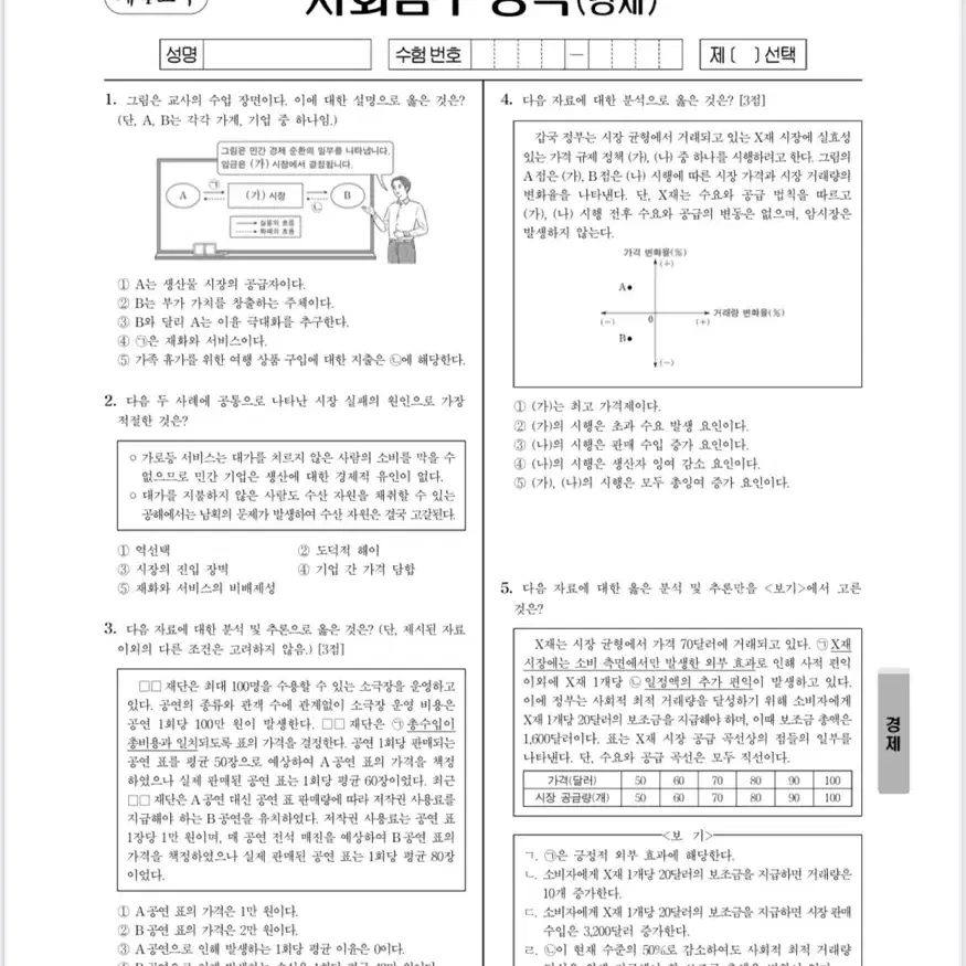 2025 시대인재 경제 서바이벌 전국 모의고사 16회